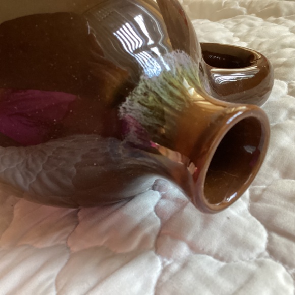 VINTAGE DRIP GLAZED POTTERY PITCHER/GOURD - Picture 6 of 11